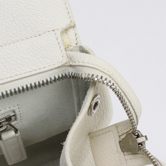 Saint Laurent Cava Rive Gauche Handbag Leather White - Picture 12 of 16